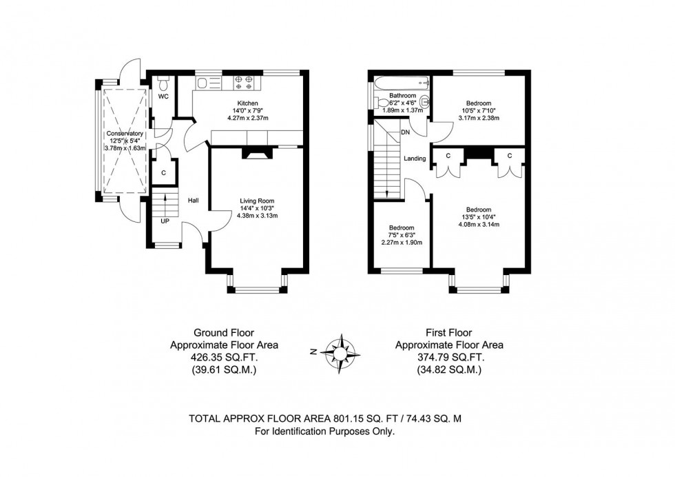 Floorplan for 3 Bedroom Semi-Detached House with Parking, High Brooms Road, Tunbridge Wells