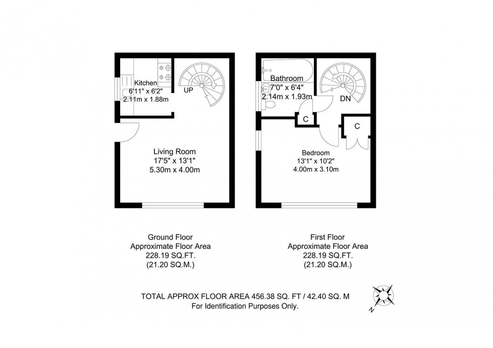 Floorplan for 1 Bedroom End of Terrace House, Powdermill Close, Tunbridge Wells