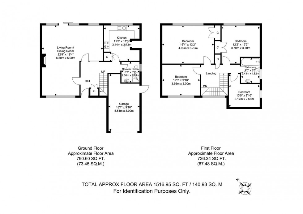 Floorplan for 4 Bedroom Detached House with Garage and Garden, Stacey Road, Tonbridge