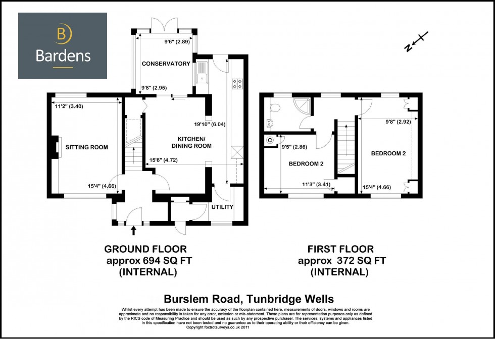 Floorplan for Two Bed Three Reception House with Garden and Driveway Parking in Burslem Road TN2